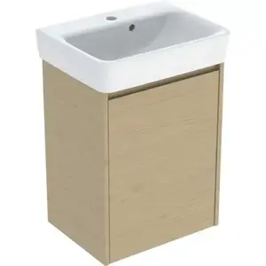Imagine Set lavoar si mobilier Geberit Selnova Square, 50x38x70 cm, stejar natural