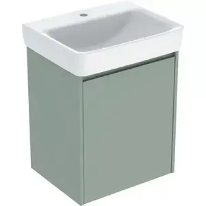 Imagine Set lavoar si mobilier Geberit Selnova Square, 55x44x70 cm, verde salvie mat