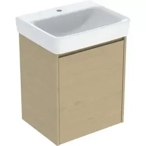 Imagine Set lavoar si mobilier Geberit Selnova Square, 55x44x70 cm, stejar natural