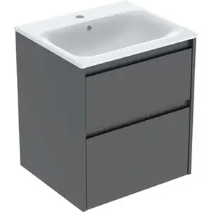 Imagine Set lavoar si mobilier Geberit Selnova Square cu doua sertare, 55x48x62 cm, lava mat