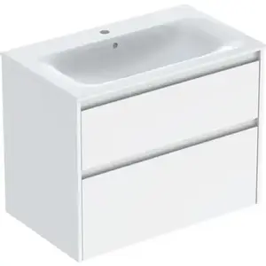 Imagine Set lavoar si mobilier Geberit Selnova Square cu doua sertare, 80x48x62 cm, alb lucios