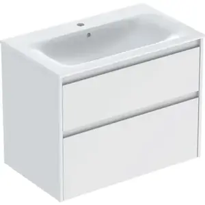 Imagine Set lavoar si mobilier Geberit Selnova Square cu doua sertare, 80x48x62 cm, alb mat