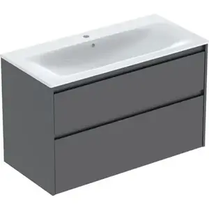 Imagine Set lavoar si mobilier Geberit Selnova Square cu doua sertare, 100x48x62 cm, lava mat