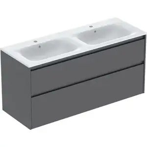 Imagine Set lavoar dublu si mobilier Geberit Selnova Square, 130x48x62, lava mat