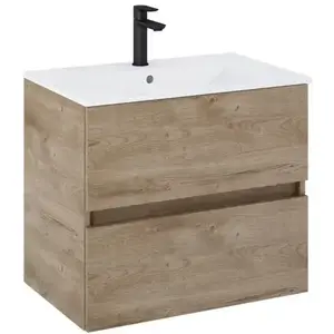 Imagine Set mobilier baie Roca Cube 65x43xH55 cm, stejar