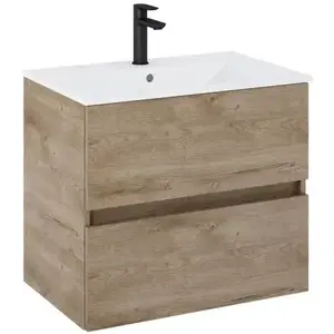 Imagine Set mobilier baie Roca Cube 55x43xH55 cm, stejar
