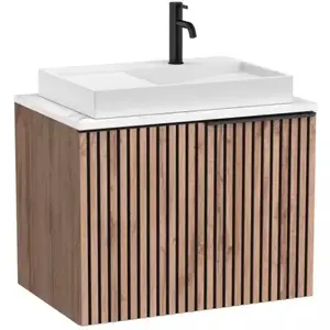Imagine Set mobilier baie cu riflaj Roca Horizon 72x50xH56 cm, bej/alb