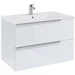Imagine Set mobilier baie Roca Elegant Plus 80x46xH55 cm, alb lucios