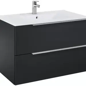 Imagine Set mobilier baie Roca Elegant Plus 80x46xH55 cm, negru mat