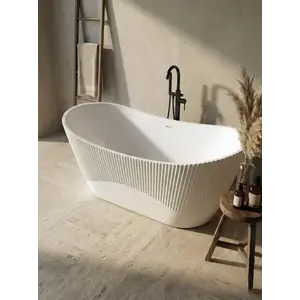 Imagine Cada freestanding 170x75 cm Coloana Cara Line, acril alb lucios