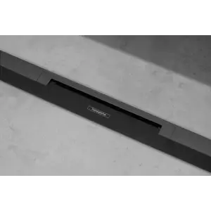Imagine Rigolă liniară de duș cu grătar din inox 900, la nivelul solului, opțiune scurtare, negru mat
