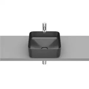 Imagine Lavoar baie pe blat, antracit, patrat Roca Inspira Square 37x37 cm