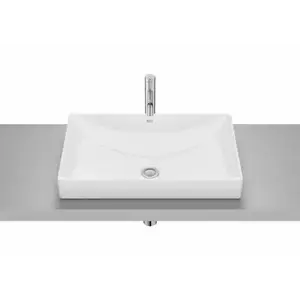Imagine Lavoar pe blat Roca FINECERAMIC, 60x40x8 cm, fara orificiu pentru baterie