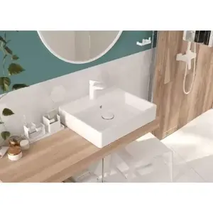 Imagine Lavoar Deante Temisto 60x50 cm dreptunghiular pe blat alb