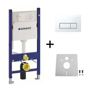 Imagine Set PROMO Rezervor cu cadru ingropat Geberit Delta, cu sistem fixare si clapeta alba Delta 51