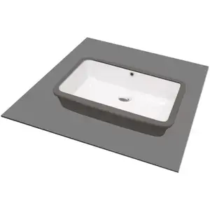 Imagine Lavoar Deante Temisto 50x30 cm dreptunghiular sub blat alb