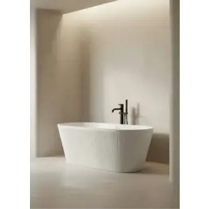 Imagine Cada freestanding Coloana Nira 160x75 cm, acril alb lucios
