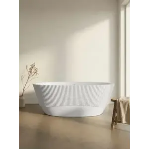 Imagine Cada freestanding 170x80 cm din acril Coloana Sia Line, acril alb lucios