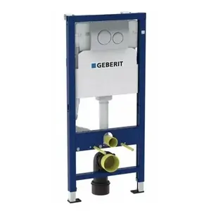 Imagine Set rezervor incastrat Geberit Duofix, cu set fixare si clapeta crom lucios Delta 20, pentru vas WC suspendat