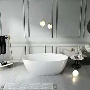 Imagine Cada freestanding Coloana Delia 170x78 cm, din acril alb lucios