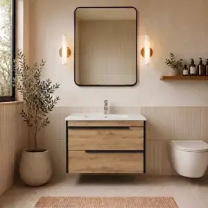 Imagine Set mobilier cu lavoar suspendat 75 cm, Neo Loft, Coloana