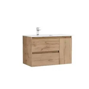 Imagine Set mobilier de baie Gala Daily suspendat, doua sertare si o usa, cu lavoar ceramic