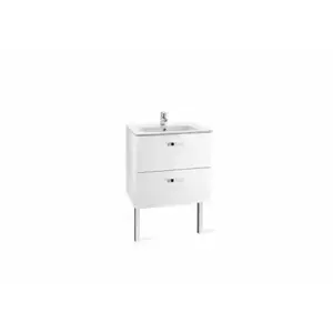 Imagine Set PROMO mobilier Roca Victoria Basic dulap baza cu 2 sertare 60 x 45 cm si lavoar