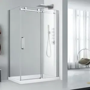 Imagine Cabina de dus dreptunghiulara cu usa glisanta crom Fluminia Paloma 100x80
