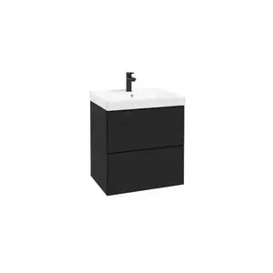 Imagine Dulap suspendat pentru lavoar negru mat Defra MO-RE 60 cm