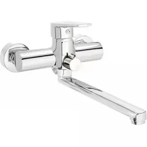 Imagine Baterie lavoar Deante Tubo cu montaj pe perete 38, 9cm, crom lucios