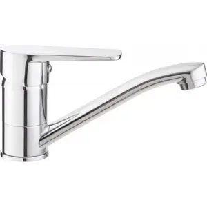 Imagine Baterie lavoar Deante Tubo 15.2cm, cu pipa pivotanta, crom lucios