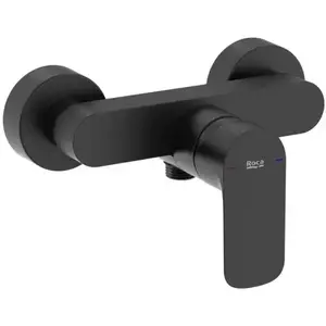Imagine Baterie Roca Cala dus monocomanda, montaj pe perete, negru mat
