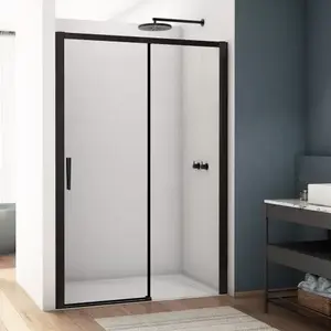 Imagine Usa dus glisanta Ronal Divera 130 cm, grosime sticla 6 mm, tratament anticalcar, profil negru mat