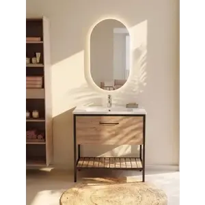 Imagine Mobilier baie pe pardoseala Loft Scandi Seville 85 cm