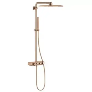 Imagine Sistem dus cu baterie si termostat Grohe Euphoria SmartControl 310 Cube Duo, cupru mat