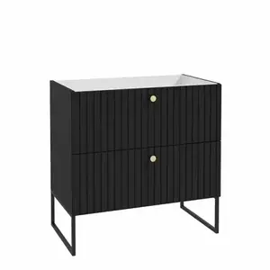 Imagine Dulap suspendat pentru lavoar negru mat Defra Fuego 80 cm