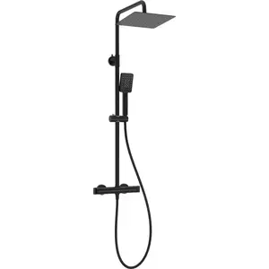 Imagine Sistem de dus termostatat Deante Therm, reglabil, negru mat