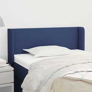 Imagine vidaXL Tăblie de pat cu aripioare albastru 93x16x78/88 cm textil