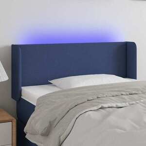 Imagine vidaXL Tăblie de pat cu LED, albastru, 93x16x78/88 cm, textil