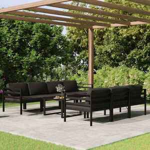 Imagine vidaXL Set mobilier de grădină cu perne, 8 piese, antracit, aluminiu