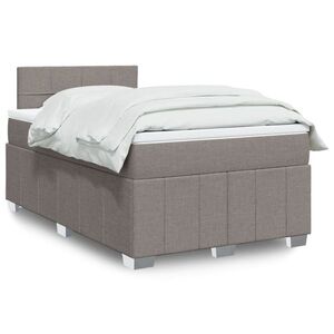 Imagine vidaXL Pat box spring cu saltea, gri taupe, 120x200 cm, textil