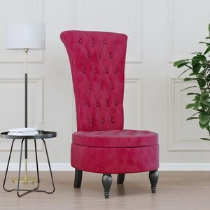 Imagine vidaXL Fotoliu cu spătar înalt, roșu vin, catifea, design cu nasturi