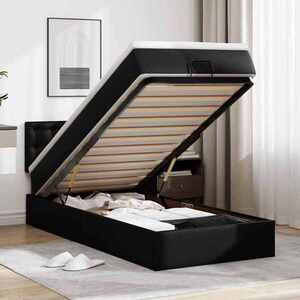 Imagine vidaXL Cadru de pat otoman cu saltea neagră 80x200cm piele artificială