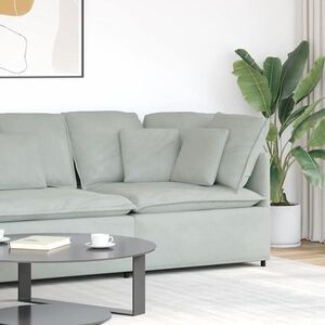 Imagine vidaXL Modul modular de colț pentru canapea cu perne gri deschis 100cm