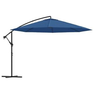 Imagine vidaXL Umbrelă consolă de grădină, stâlp din aluminiu, albastru 350 cm
