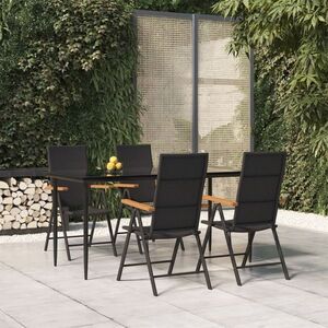 Imagine vidaXL Set mobilier de grădină, 5 piese, negru și maro, poliratan