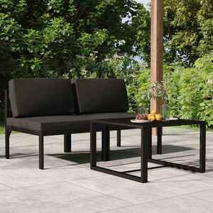 Imagine vidaXL Set mobilier de grădină cu perne, 3 piese, antracit, aluminiu