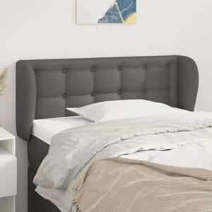 Imagine vidaXL Tăblie de pat cu aripioare gri 83x23x78/88 cm piele ecologică