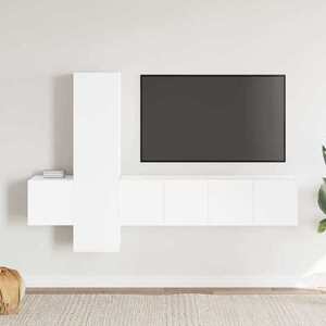 Imagine vidaXL Set dulapuri TV, 5 piese, alb, lemn prelucrat