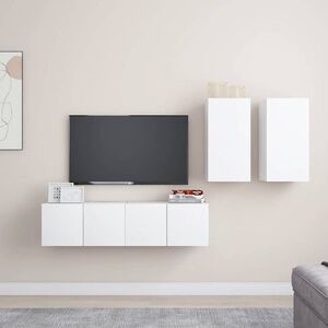 Imagine vidaXL Set de dulapuri TV, 4 piese, alb, lemn prelucrat